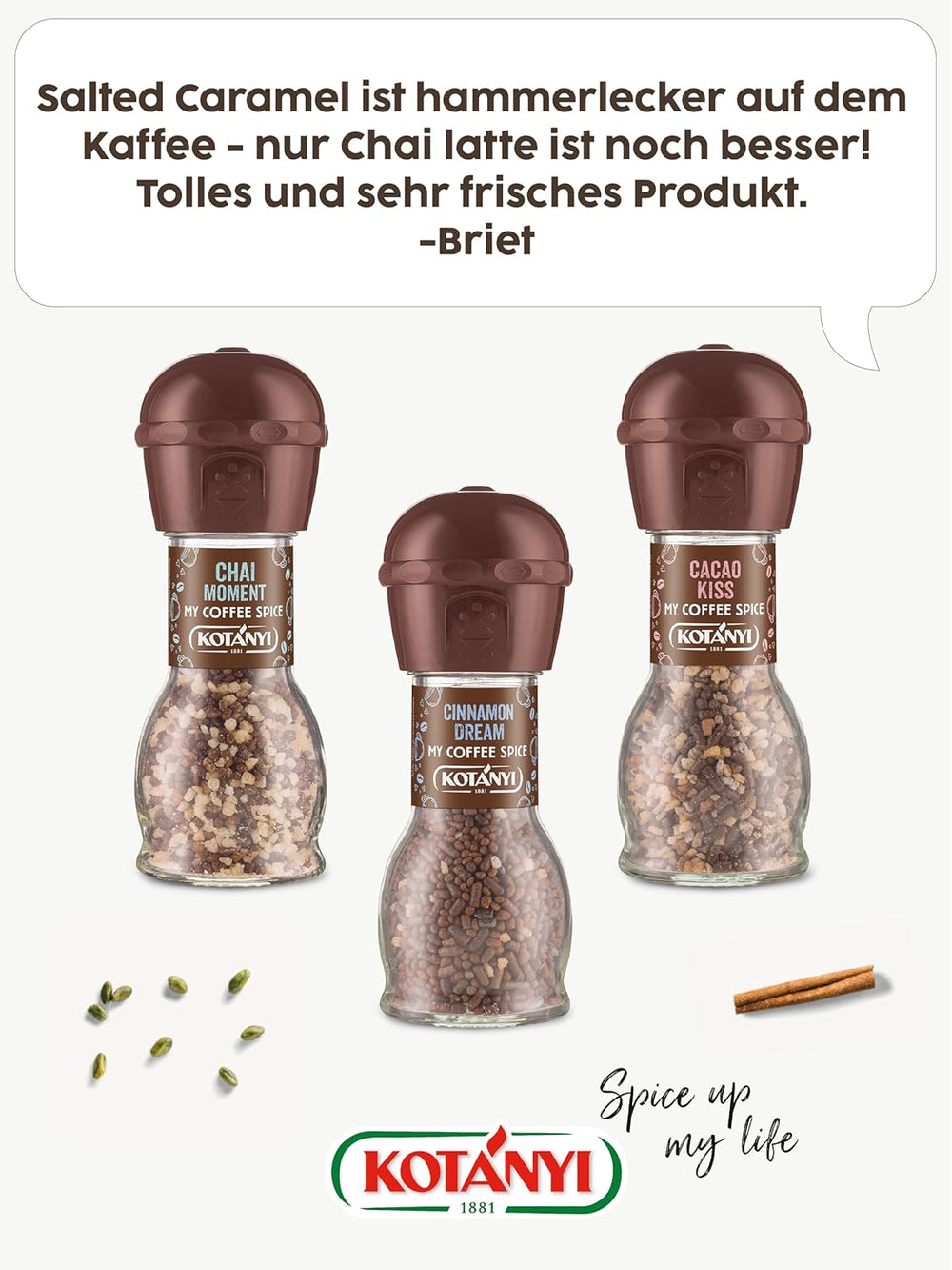 Garniture de café au caramel salé Kotanyi | feiner Caramellgeschmack, 4er Pack (4 x 65g)