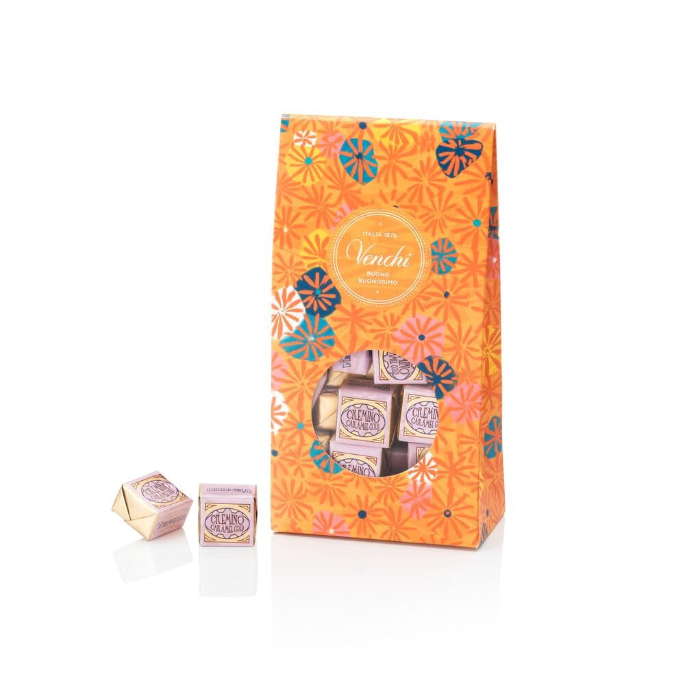 Venchi – Collection Murrine – Coffret cadeau avec assortiment de bonbons Cremino Caramel Gold, 300g – Idée cadeau – Sans gluten