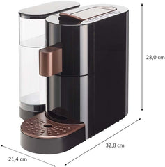 Machine à expresso à capsules K-FEE TWINS II pour café, thé et cacao | Machine à expresso pour grandes tasses | Chauffage rapide | Réservoir d'eau de 2,3 l | 19 barres | Cuivre noir