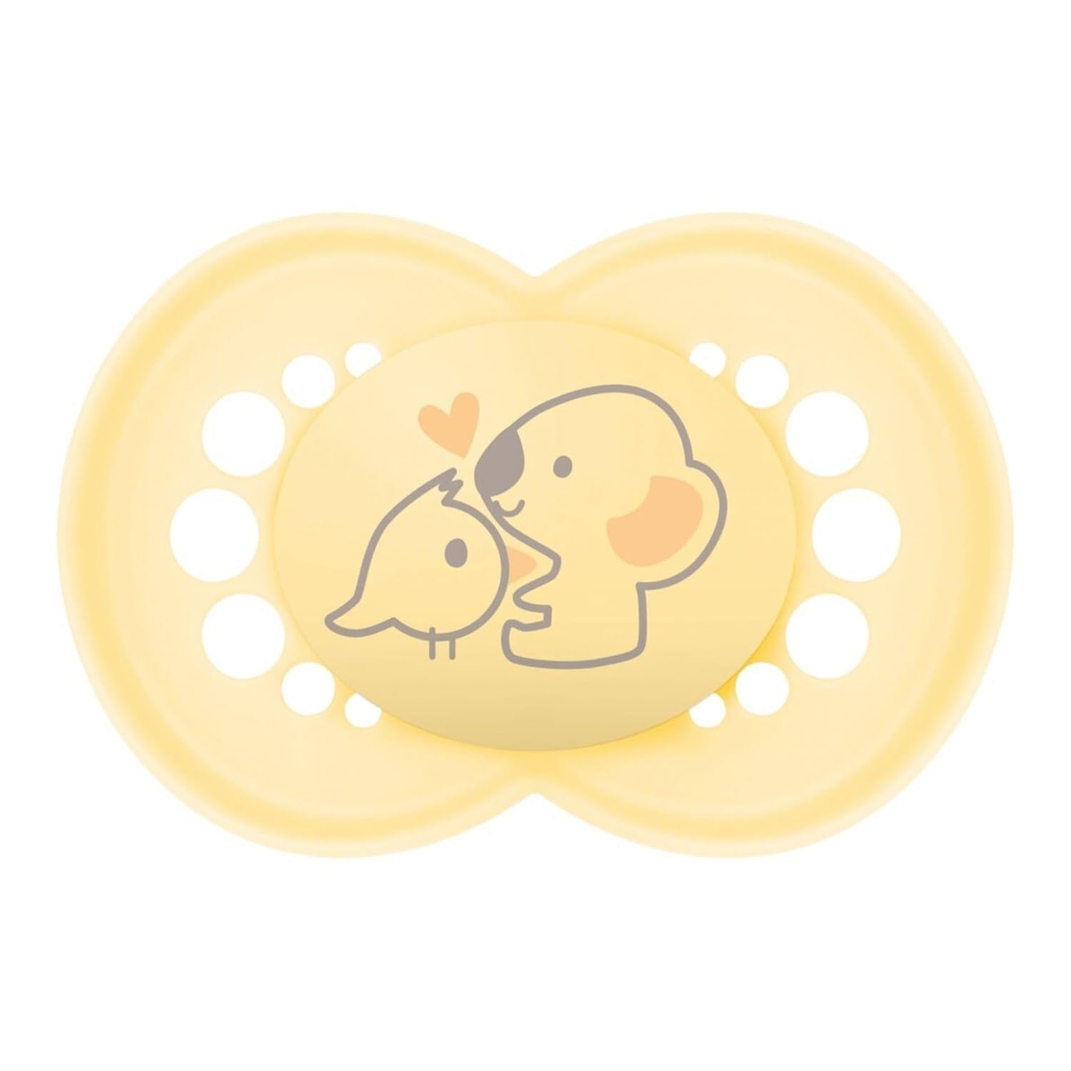 MAMAN | Sucette originale beige 18+ mois (pack de 3) couleur aléatoire - Tétine symétrique en silicone ultra-doux - Sucette bébé de forme anatomique pour un développement optimal de la bouche