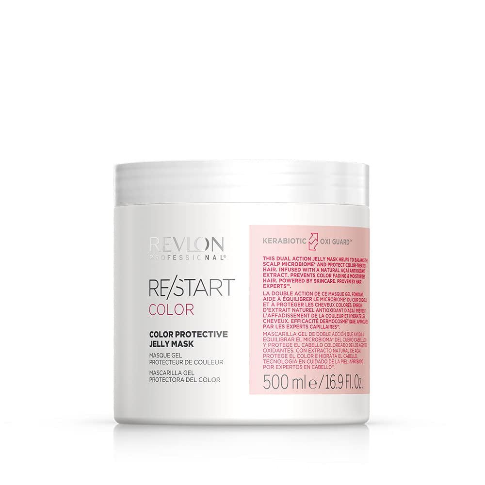 RE/START Masque de gelée protecteur de couleur 500 ml Masque capillaire améliorant la couleur Traitement capillaire hydrate et protège contre la décoloration des cheveux Masque à l'extrait naturel d'açaï Naty Shop Masque capillaire 1 pièce (paquet de 1)