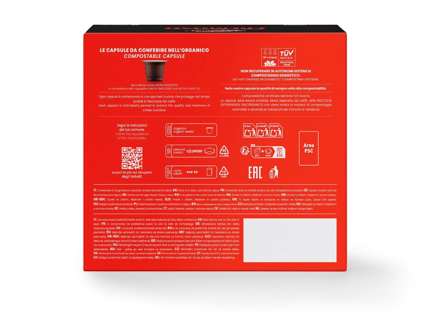 Caffè Vergnano 1882 - Café expresso compostable, compatible avec Nespresso, Cremoso (crémeux) - Packung Enthält 100 Kapseln