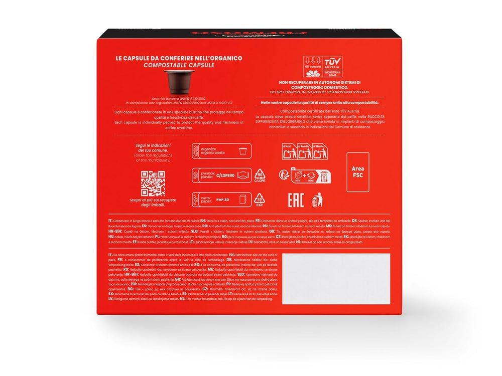 Caffè Vergnano 1882 - Café expresso compostable, compatible avec Nespresso, Cremoso (crémeux) - Packung Enthält 100 Kapseln