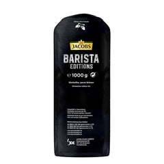 Jacobs Barista Crema Intense Café en grains 1 kg – Intense, Chocolat noir et noix de pécan, Arabica et Robusta, Intensité 7/10, idéal pour Café Crema (Pack de 2)