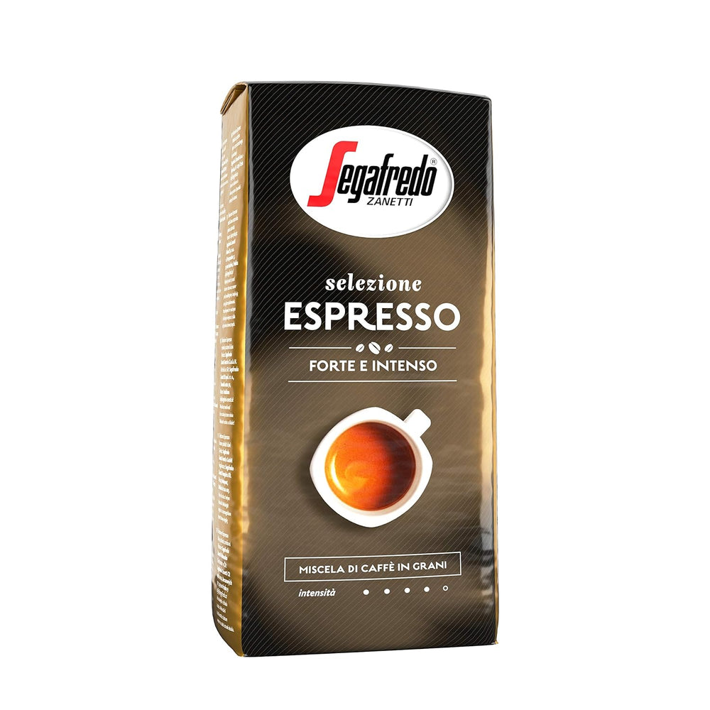 Segafredo Zanetti Selezione Espresso - Grains entiers (paquet de 1 kg) - Convient à toutes les spécialités de café italiennes - Torréfaction moyenne à foncée, saveur forte et intense