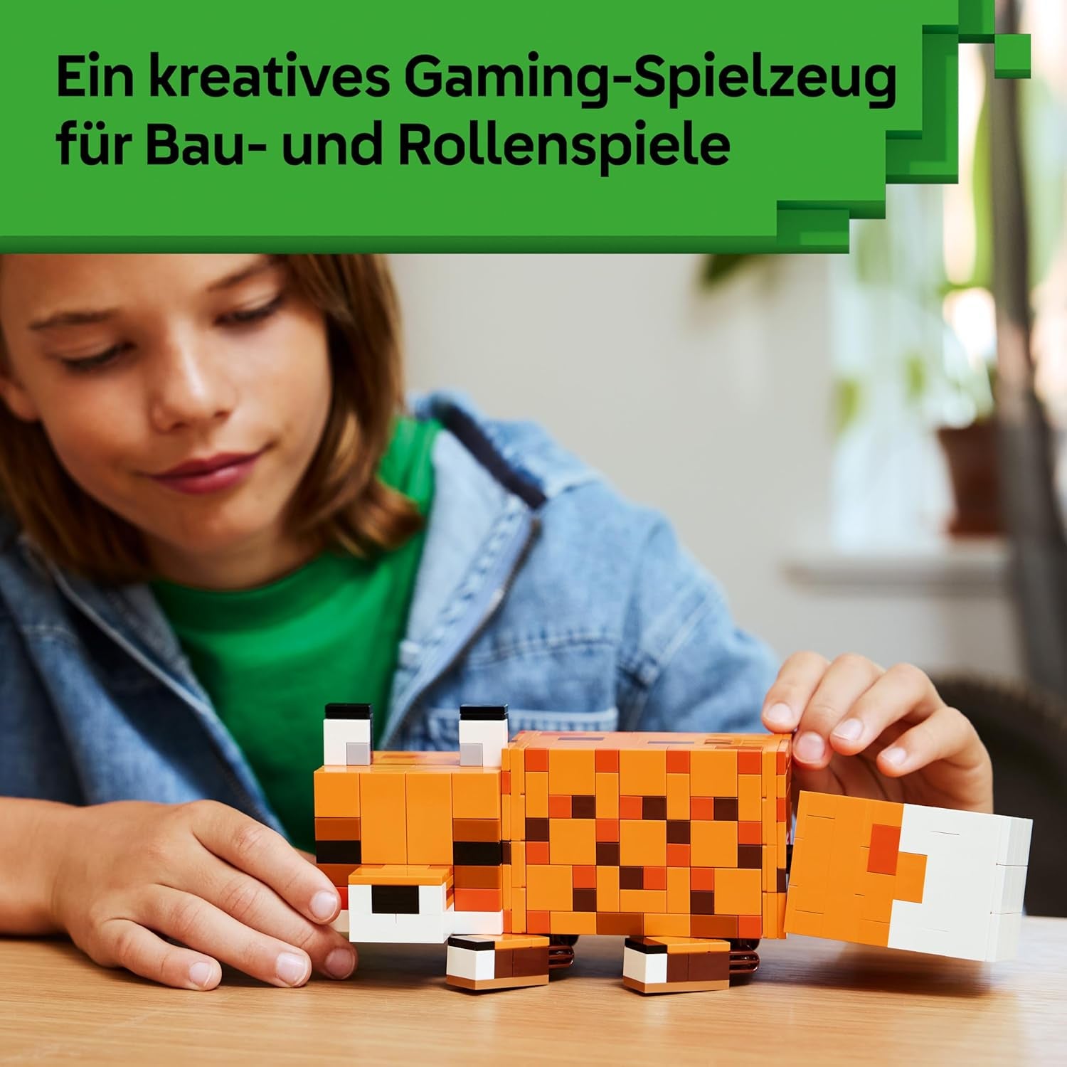 LEGO Minecraft Der Fuchs - Figurine de puzzle 3D avec accessoires - Décoration de jeu pour enfants ou zones de jeu - Jeu de jeu pour les jeunes, les filles et les fans à partir de 10 ans - 21588