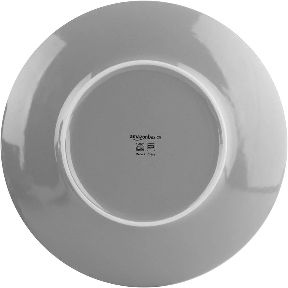 Amazon Basics Service de table en grès, 18 pièces, gris fumé, 6 services