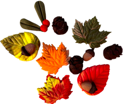 Délices d'Automne – Lot de 12 Décorations Comestibles en Pâte à Sucre pour Gâteaux