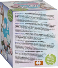 Heitmann Egg Dyes - Mix It Pastel - 3 teintures liquides pour œufs en rose, turquoise et violet, tasse, riz, pochoirs et gants - Teinture facile aux œufs