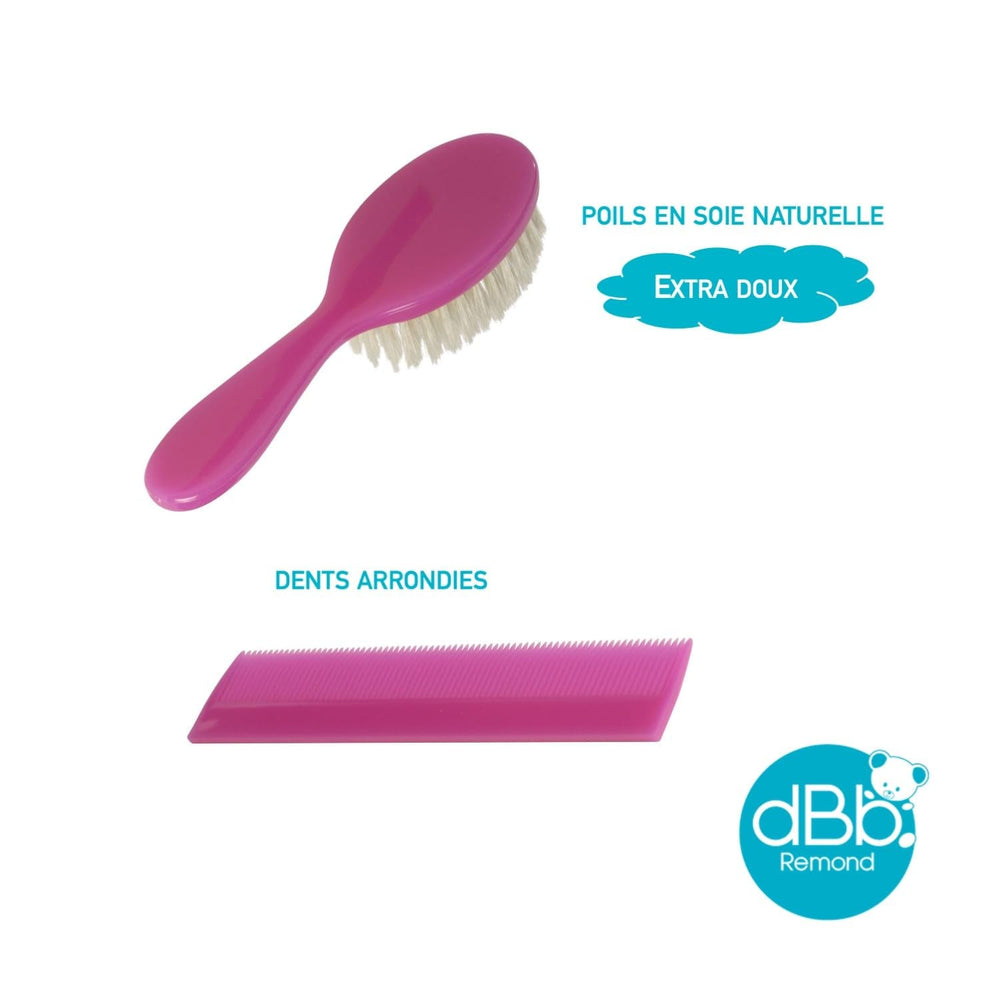 dBb-Remond 315008 Brosse et peigne en plastique Rose Transparent Enfant - Bain et Soin Naty Shop