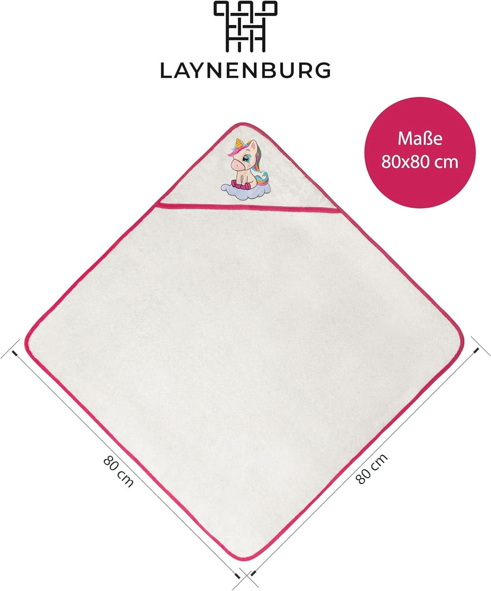 LAYNENBURG Prosop de baie cu glugă Premium Baby, 100% bumbac - Oeko TEX, 80 x 80 cm Mama si Copilul Naty Shop