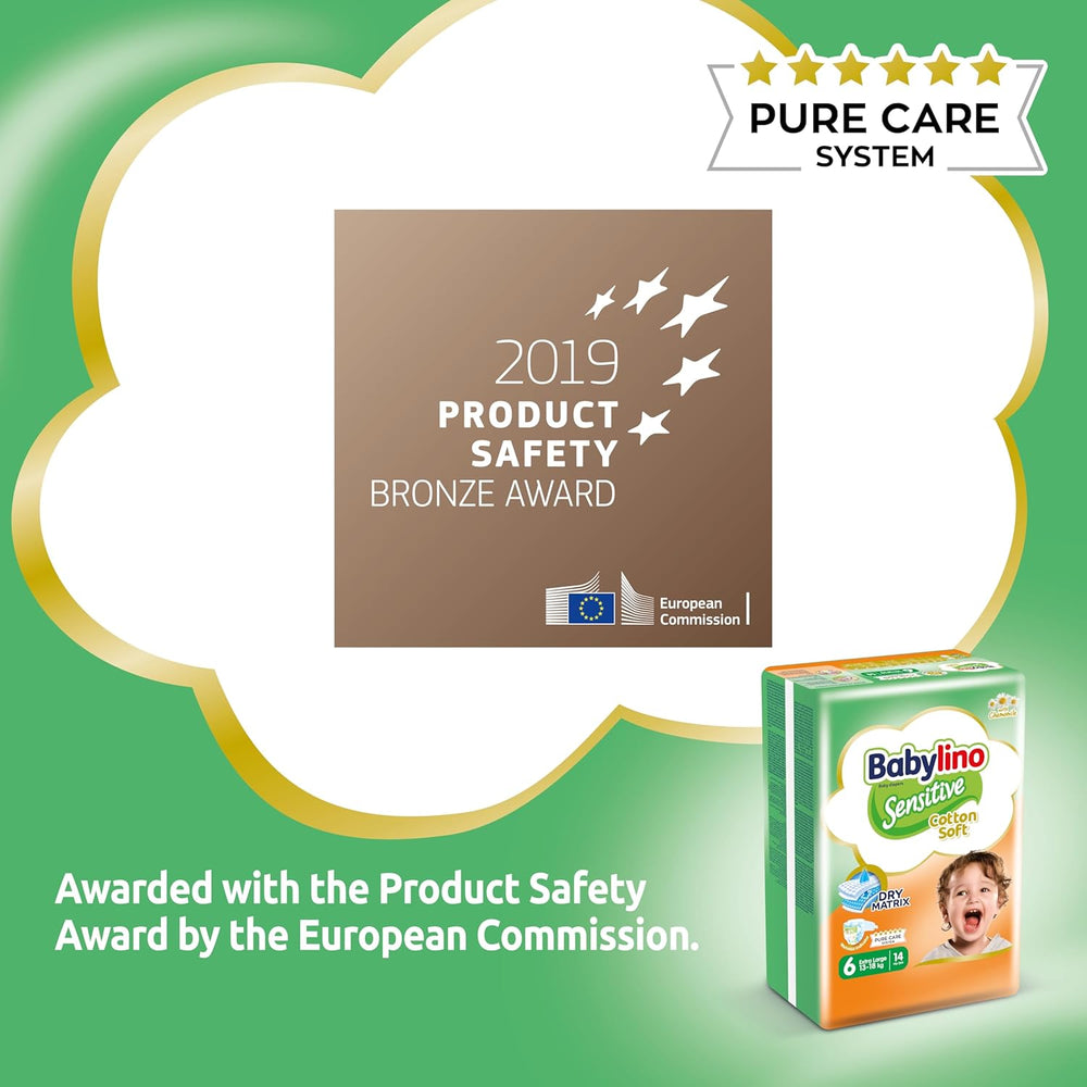 Couches pour bébés sensibles, taille 6, extra large (13-18 kg), 114 couches