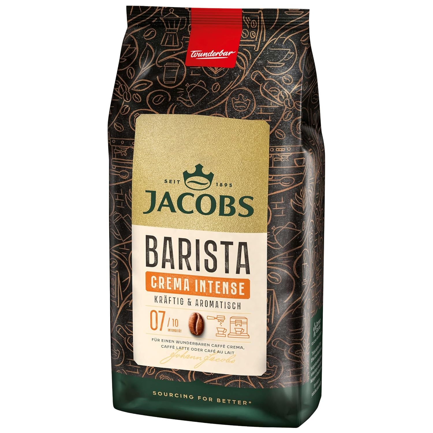 Café en grains JACOBS Barista Editions Crema Intense (4 x 1 kg)