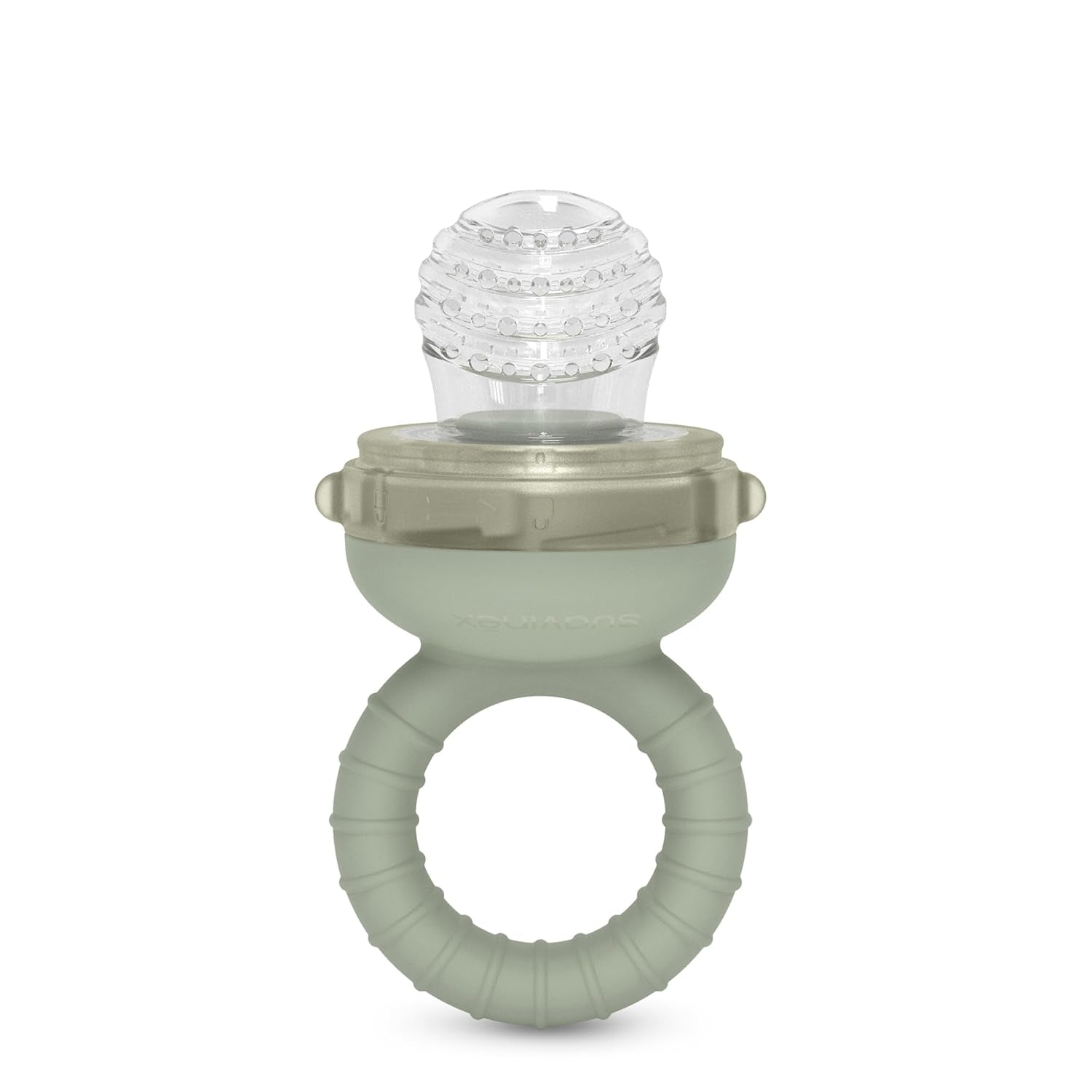 Suavinex Pare-mastication pour bébé en silicone de qualité alimentaire avec couvercle, facile à nettoyer, passe au lave-vaisselle et au congélateur, apaise les gencives 6 mois, vert