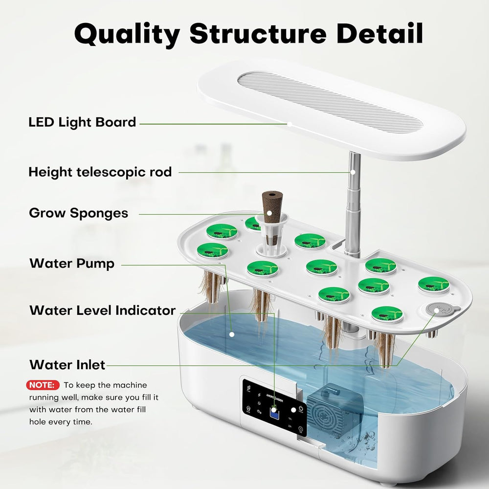 Kit de système de culture hydroponique pour jardin d'herbes aromatiques d'intérieur avec lumière de croissance