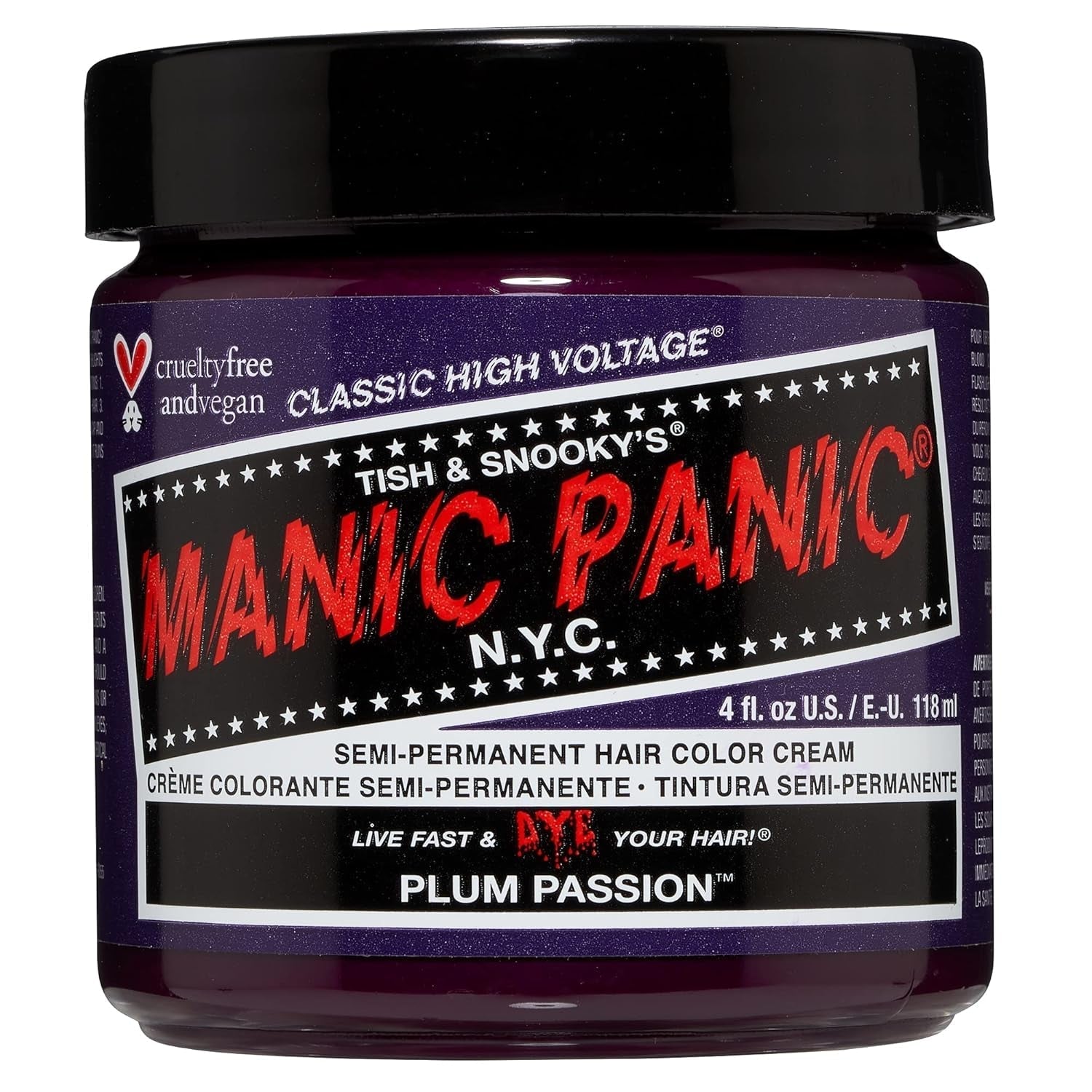 Manic Panic Electric Lizard Classic Cream, vegan, fără cruzime, vopsea de păr verde semipermanentă 118ml