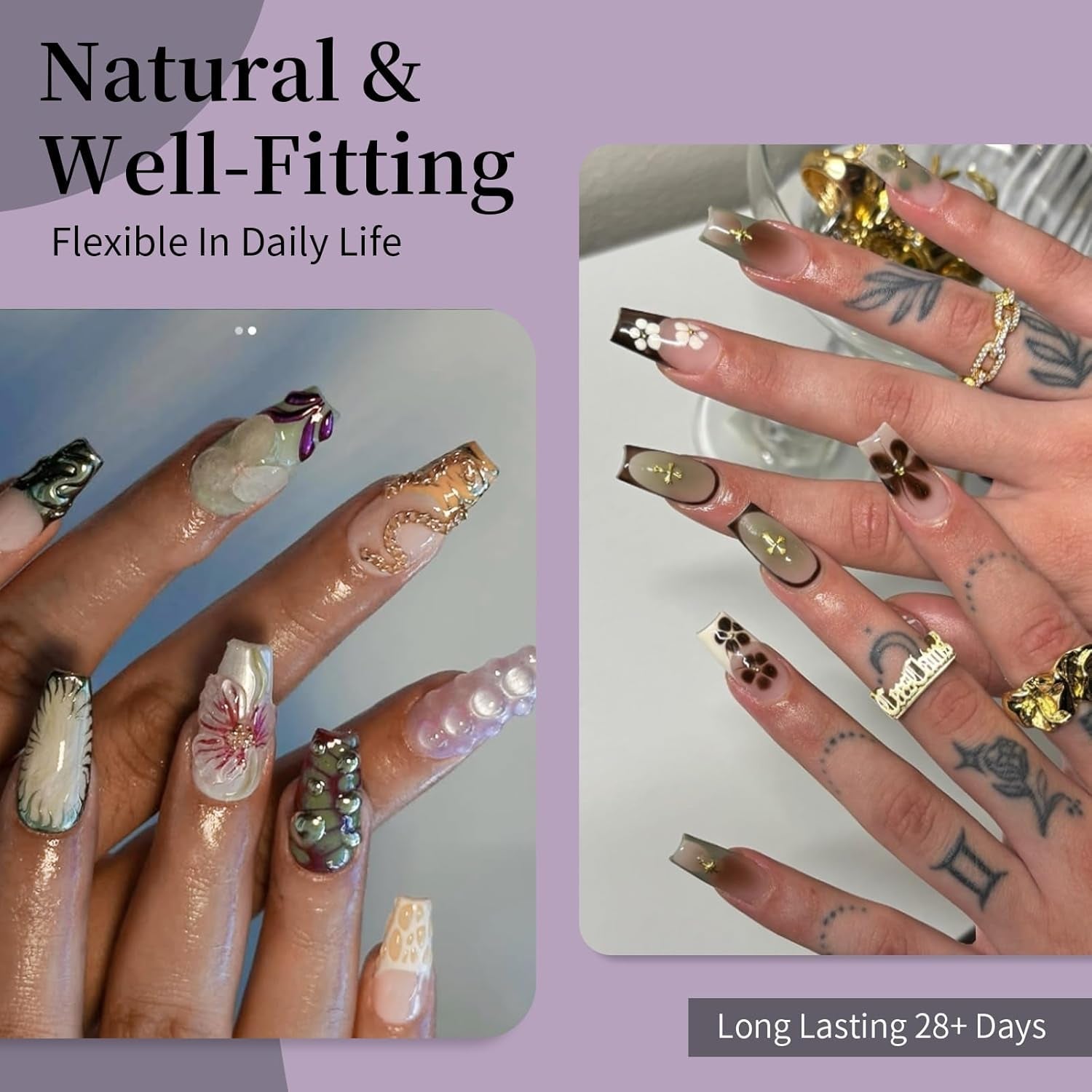 Unghii false scurte, model balerină, 120 bucăți, pentru lipire, 12 dimensiuni, unghii artificiale scurte, gel moale, acoperire completă, vârfuri de unghii pentru unghii cu gel scurte, S