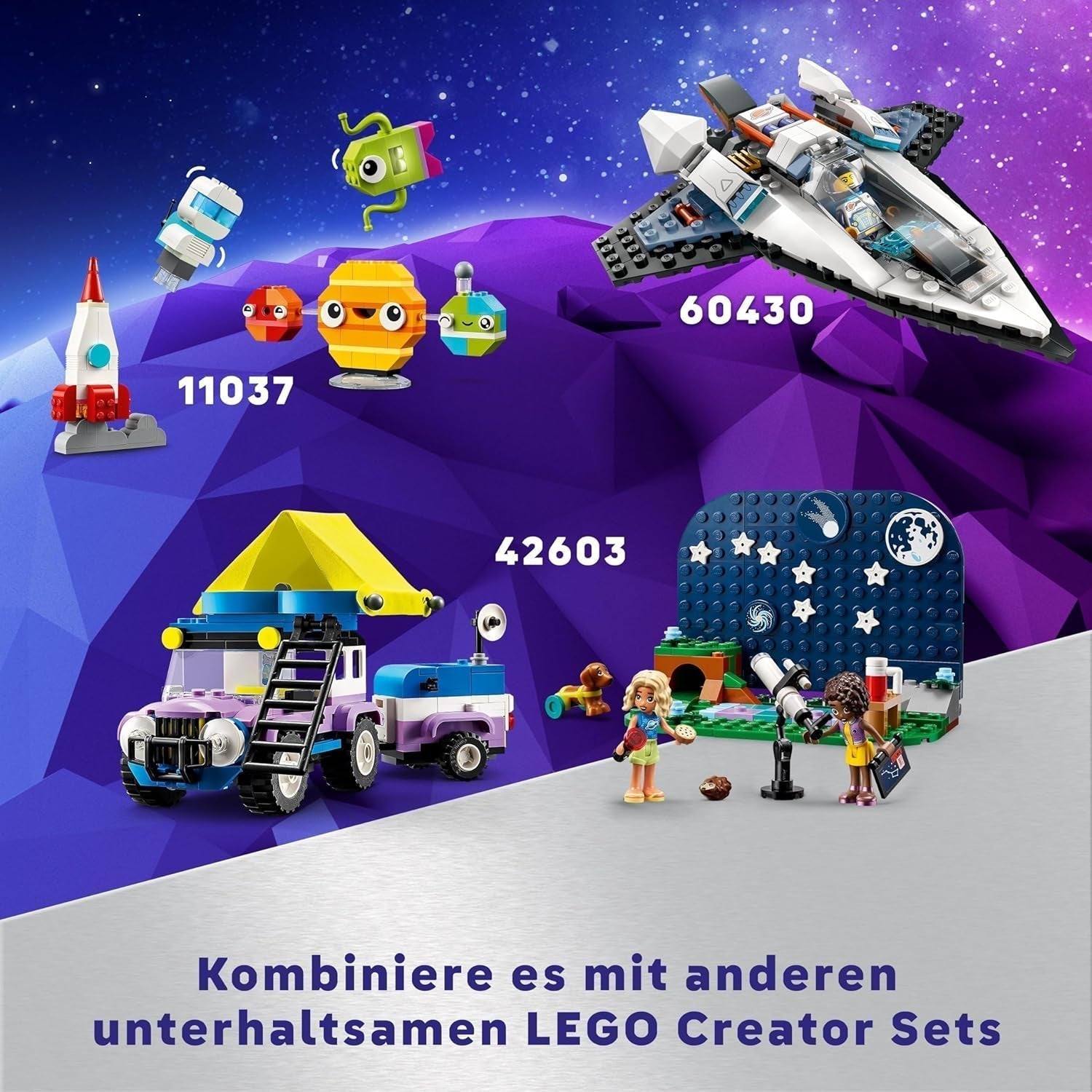 LEGO Creator Jouet astronaute spatial 3 en 1, kit de modèle de chien et de vaisseau spatial pour enfants, décorations de maternelle, cadeau créatif pour garçons et filles de 9 ans 31152 Ensembles de construction Besuche den LEGO-Store