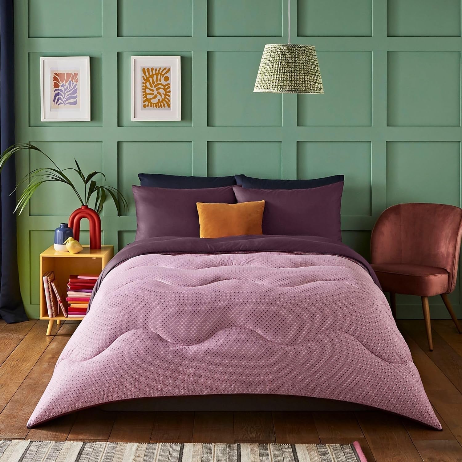 Couverture polaire Sherpa confortable Night Lark, tartan rouge classique, 9 Tog, luxueuse, moelleuse, épaisse et réversible, parfaite pour un canapé, un lit, un canapé. Hypoallergénique, lavable en machine, Taille : Lits et couettes Motif Jardin Alouette Nuit Lit double