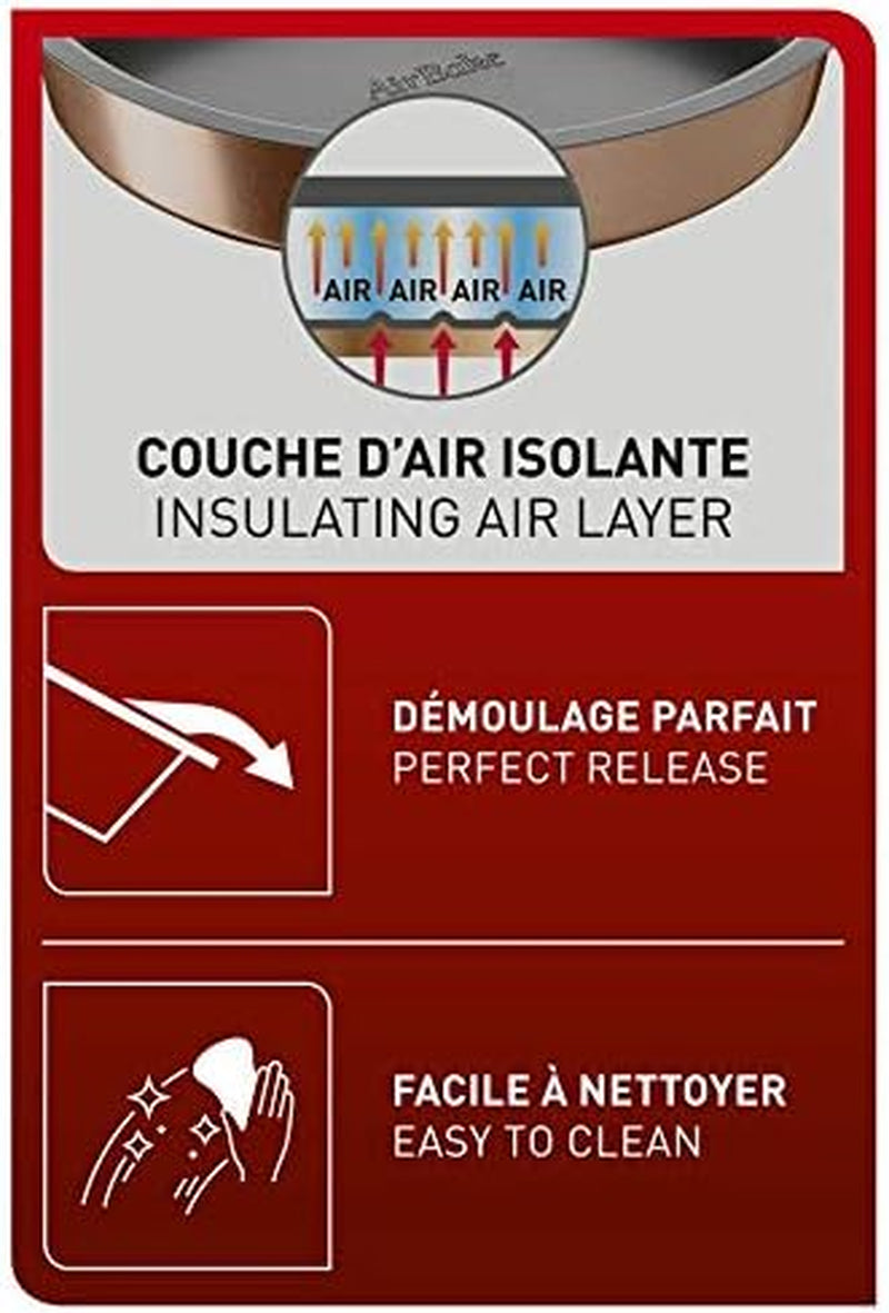 Tefal Airbake J2555014 Muffinform, Antihaftbeschichtung, Karbonstahl, Braun, 29 X 41 Cm Moules et plaques pour pâtisserie Naty Shop