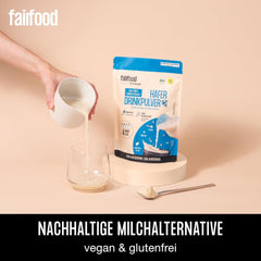 fairfood Bio Haferdrink Pulver 360g - nachhaltige Milchalternative - végétalien, sans gluten et sans huile - jusqu'à 4L Haferdrink - zum Selbermischen - 100% Bio-Vollkornhafer