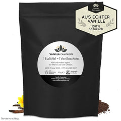 Poudre de vanille de qualité supérieure à partir de vraies gousses de vanille, naturelle, sans sucre, sans additifs, commerce équitable, végétalien (40 g sans boîte) de Vanilla Campaign® Flavors Naty Shop 40 g (dose unique)