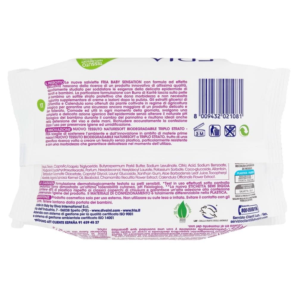 Fria Baby Sensation lingettes nettoyantes Lingettes humides bébé Naty Shop