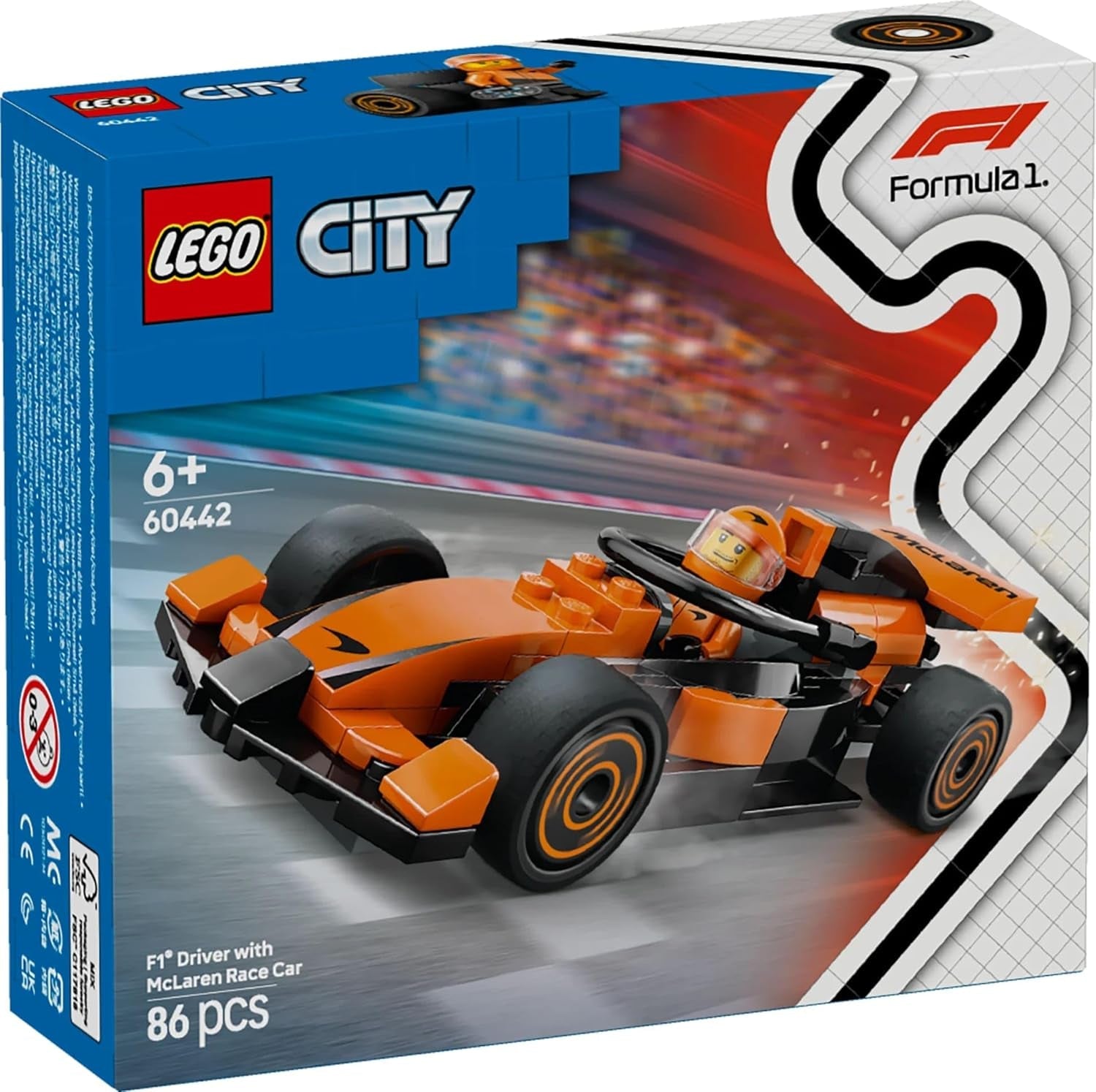 LEGO City F1 Racer avec voiture de course Mclaren - Modèle de jouet de Formule 1 avec voiture de course et figurine - petit cadeau pour garçons et filles à partir de 6 ans ou fans de sports mécaniques 60442 Jeux de construction Besuche den LEGO-Store
