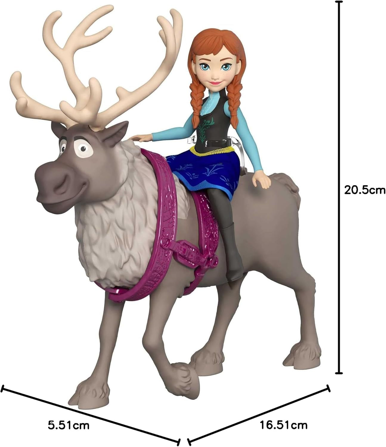 Mattel DISNEY Poupée et figurine animale La Reine des Glaces Anna et Sven, inspirées des personnages animés, membres mobiles, jupe et cape amovibles, pour enfants à partir de 3 ans, HLX03 Naty Shop Dolls