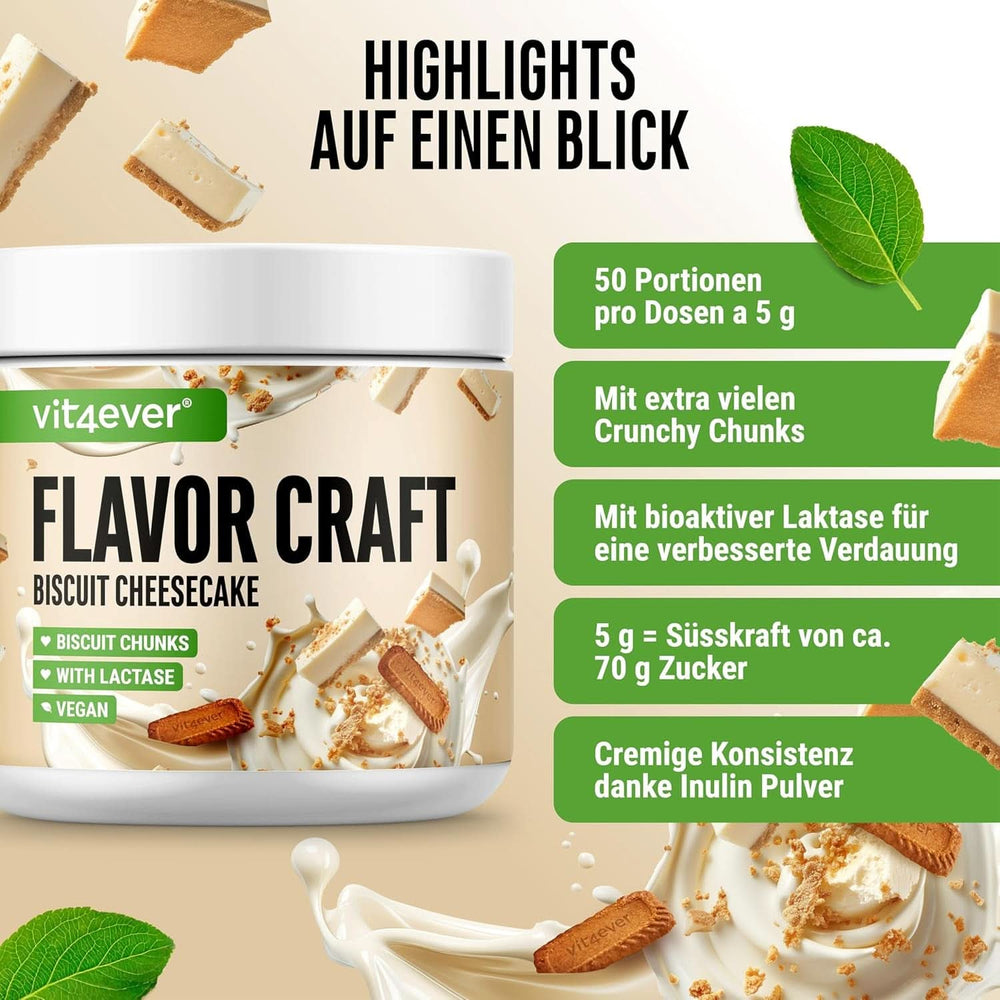 Poudre d'arôme Biscuit Chessecake avec beaucoup de morceaux - 250 grammes Naty Shop Flavors