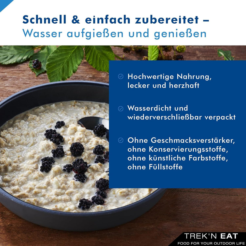 Trek'n Eat Protein Porridge – Petit-déjeuner riche en protéines pour l'extérieur | Table lyophilisée pour le camping, la randonnée et les expéditions | Garnissant, rapide à préparer, idéal pour voyager