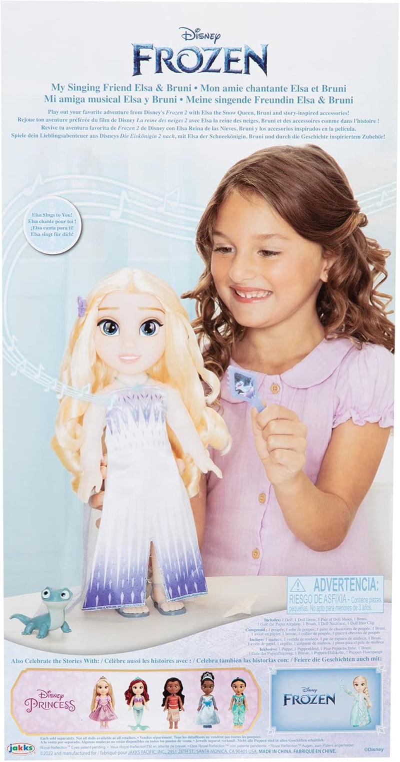 Disney Die Eiskönigin Singende ELSA La poupée Reine des Neiges 35 cm, chante "Show Yourself", avec accessoires pour plus de plaisir, parfait pour les filles à partir de 3 ans Blanc et Bleu