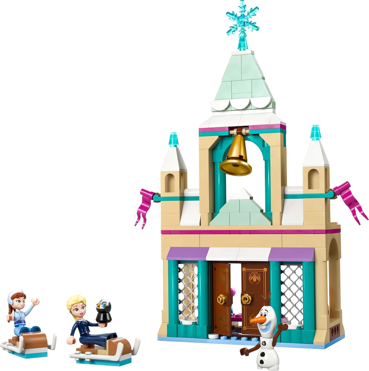 LEGO Ç€ Château d'Arendelle La Reine des Neiges Disney, jouet princesse avec ELSA, mini poupées Anna et Olaf et une figurine de pingouin, coffret de jeu fantastique, cadeau pour filles de 5 ans 43265 Ensembles de construction Besuche den LEGO-Store