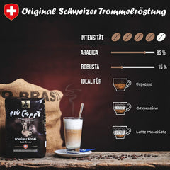 Café Crème Café-bohnen, würzig, kräftig, intensiv et gehaltvoll, Arabica et Robusta, Schweizer Trommelröstung, ganze Bohnen für Volllautomaten Schümli Royal 1 kg