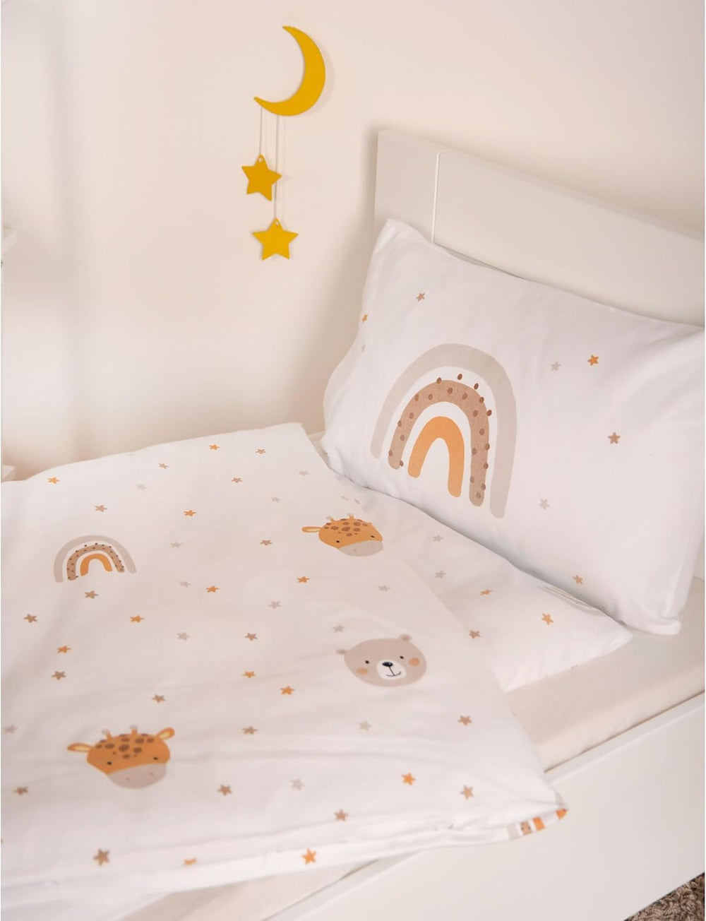 Herding Babybest Little Friends Winterbettwäsche, Kopfkissenbezug 40 X 60 Cm Mit Hoteleinschlag, Bettbezug 100 X 135 Cm, Mit Zwißwerfer, 100% Baumwolle/Flannel, Blanc, Twin Naty Shop