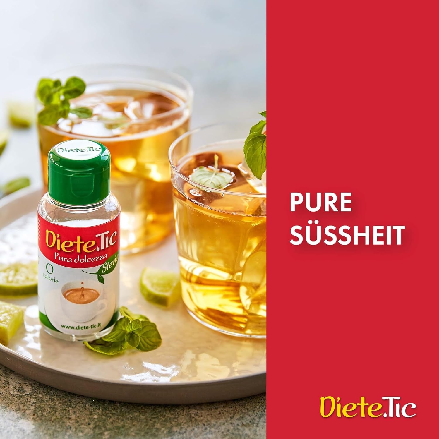 Diete.Tic Édulcorant liquide avec stévia, zéro calories, paquet pratique de 3 x 50 ml (1 000 gouttes), sans gluten, sans conservateur, idéal pour sucrer les boissons, les yaourts et les salades de fruits