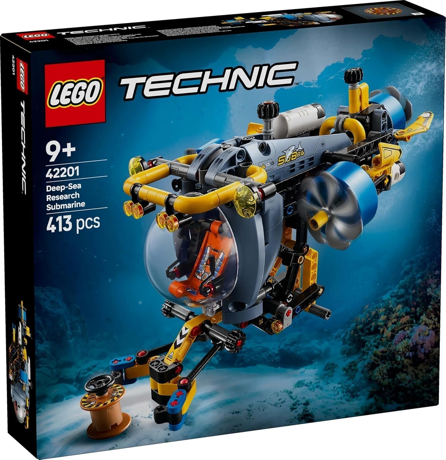 LEGO Technic Deep Sea Explorer Jouet de construction sous-marin pour enfants de 9 ans, garçons et filles, idées de cadeaux d'anniversaire créatives, véhicule à construire avec hélices rotatives 42201 Ensembles de construction Besuche den LEGO-Store