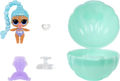 Mdr Surprise ! Mermaid Makeover Magic Baby Sisters – Queue de sirène à couleur changeante avec boule de palourde à exposer, 6 poupées à collectionner – 4 ans et plus