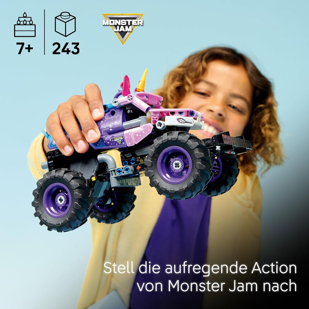 LEGO Technic Monster Jam Sparkle Smash avec moteur à moteur - Jeu de Monstertruck Technic Monstertruck & Einhorn Monster Truck - Créations à partir de 7 ans pour enfants, filles et jeunes - 42220