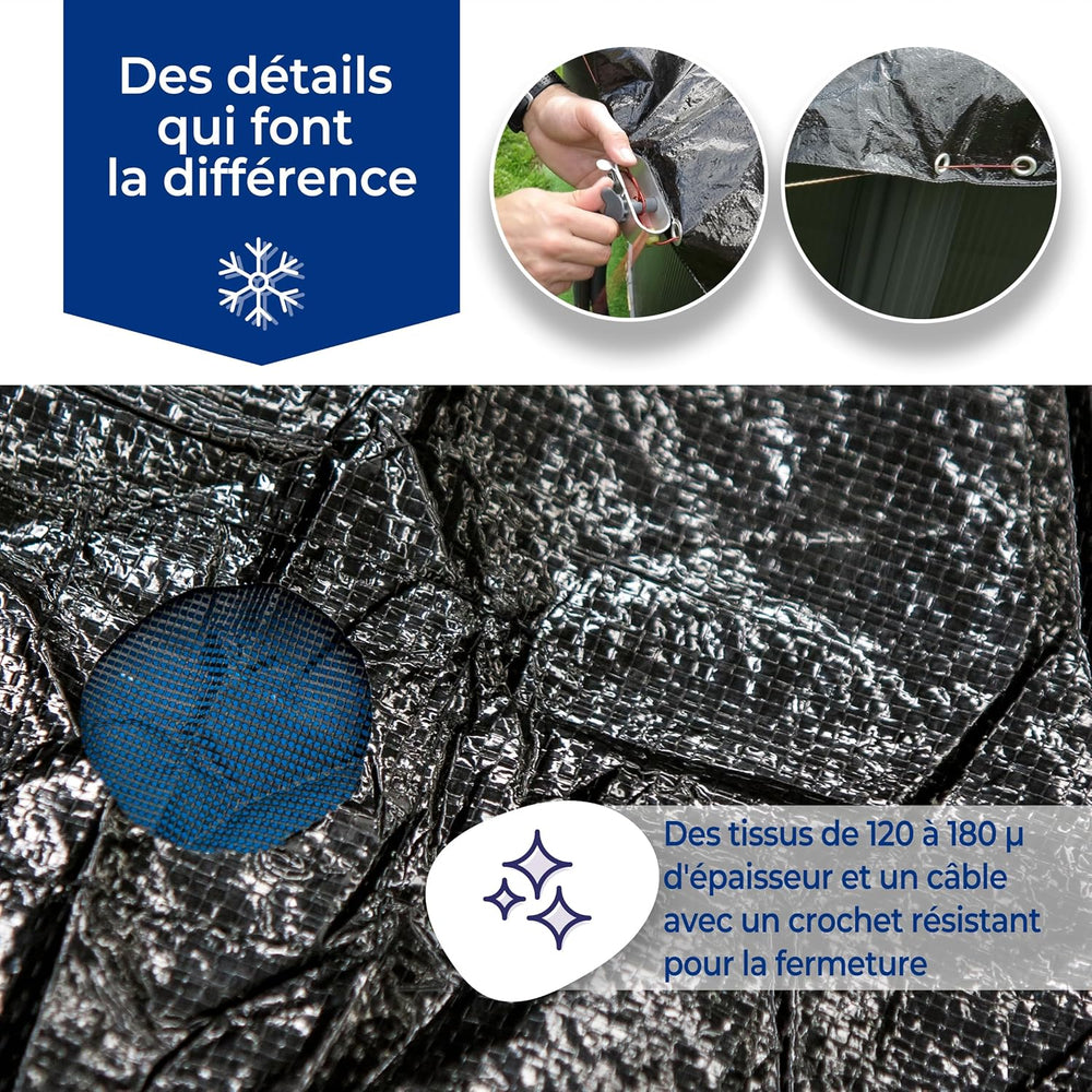 Gre CIPROV501 - Bâche d'hiver pour piscines ovales 500 x 300 cm, coloris noir