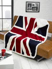 Rapport Union Jack Flag Couverture polaire extra douce pour lit/canapé rouge/blanc/bleu. Lits et couvertures Rapport