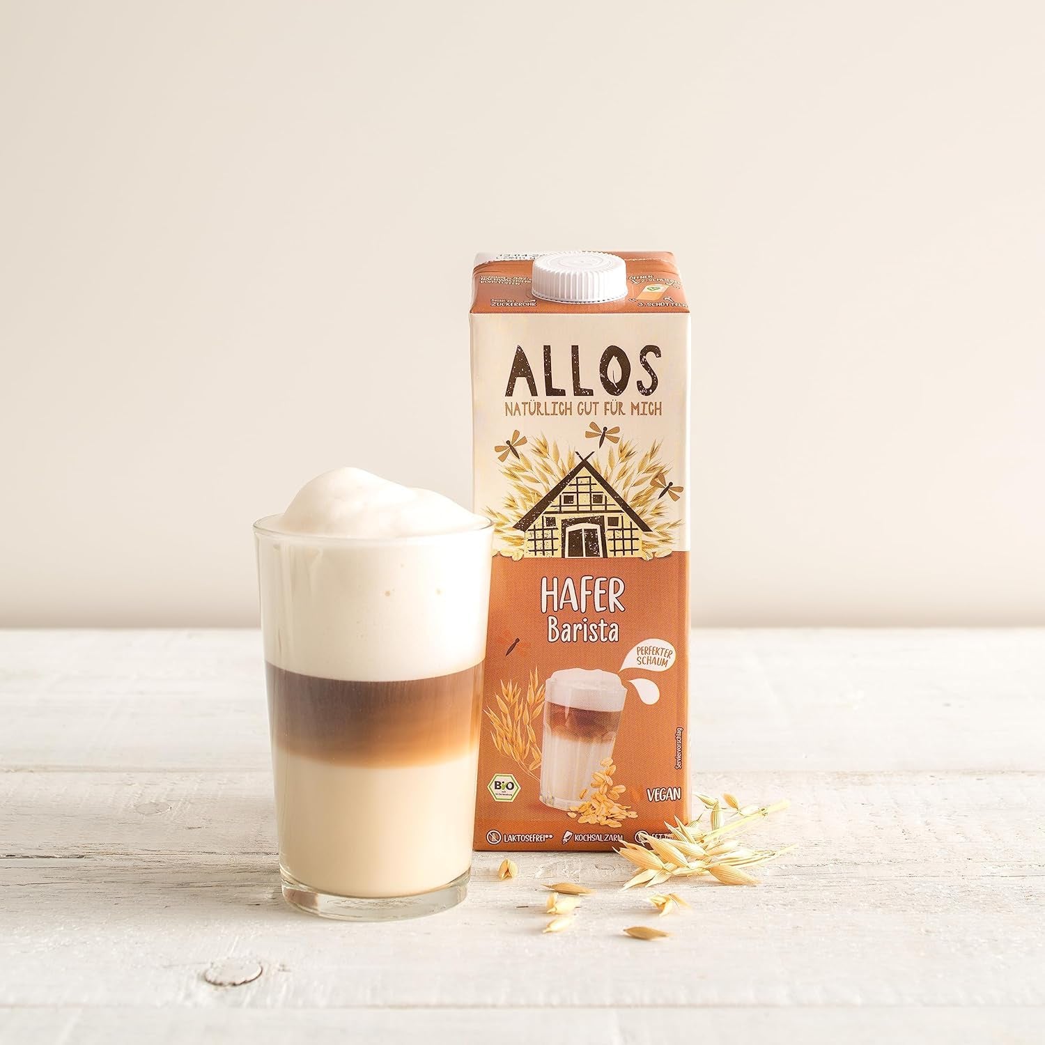Allos Bio Haferdrink Barista | Alternative alimentaire au Hafer | Schaumbarer Drink sur la base de Pflanzen | Parfait pour le café Boisson végétalienne et sans lactose | 1 litre (6 pièces)