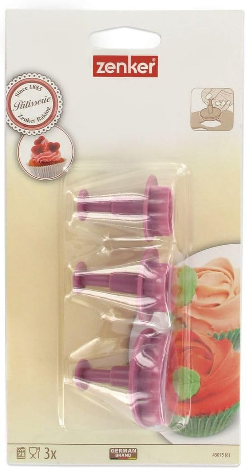 Ensemble d'emporte-pièces Zenker "Leaf" 3 pièces SWEET SENSATION, emporte-pièce estampé (couleur : rose givré), quantité : 1 lot, 3 pièces