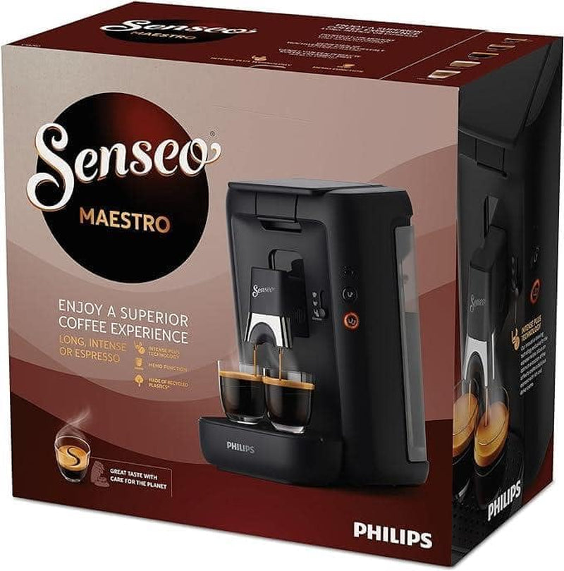 Machine à expresso à capsules PHILIPS Senseo Maestro - Technologie Intense Plus, Espresso de haute qualité, Design écologique, Réservoir d'eau 1,2 L, Fonction Mémo, Indicateur de détartrage (CSA260/60)