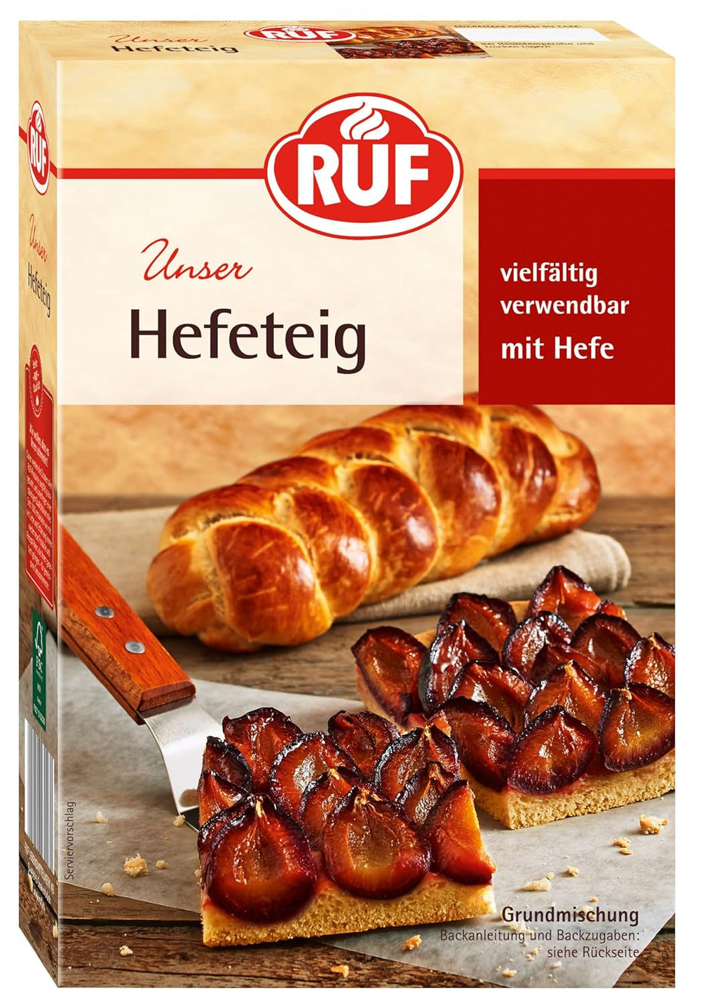 RUF Biskuit Teig, Backmischung Für Einen Saftigen Biskuitteig, Gelingsicher Und Schnell Zuberitet, Zur Herstellung Von Biskuitrollen, Biskuitkuchen or tortenboden, 1 X 250G Naty Shop Hefeteig Hefeteig