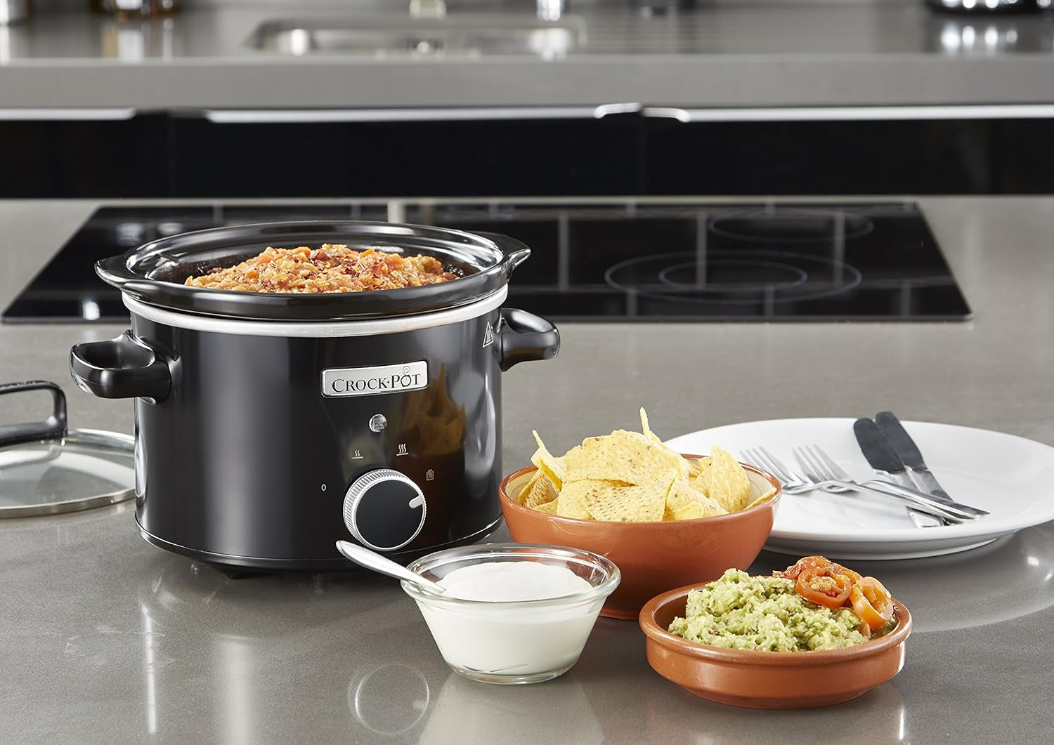 Mijoteuse Crockpot, bol en céramique amovible, facile à nettoyer, 2,4 litres (1-2 personnes) Mijoteuse Naty Shop