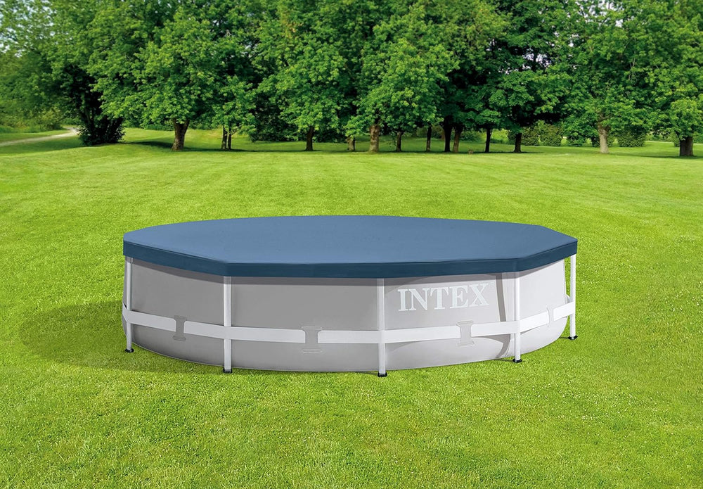 Ensemble piscine Prism Rondo Frame - Ø 305 x 76 cm, gris clair et couverture ronde - Ø 305 cm - Pour cadre métal et Prism