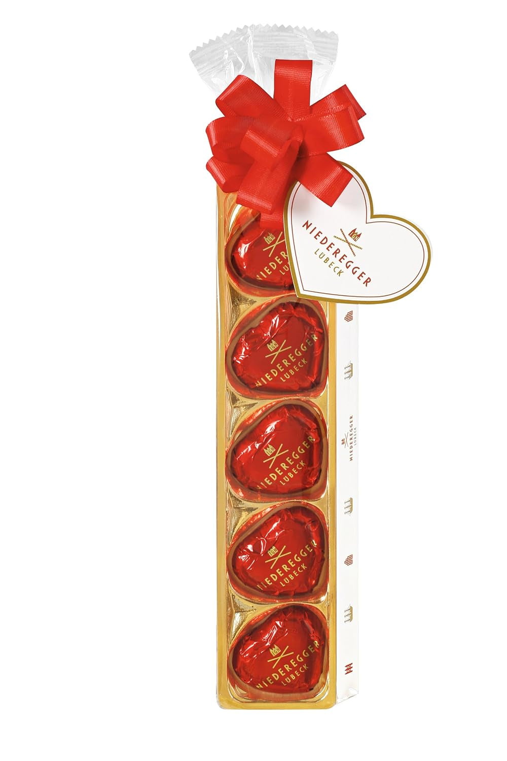 Niederegger Coeurs en pâte d'amande dans un sachet de ruban, paquet de 2 (2 x 63 g)