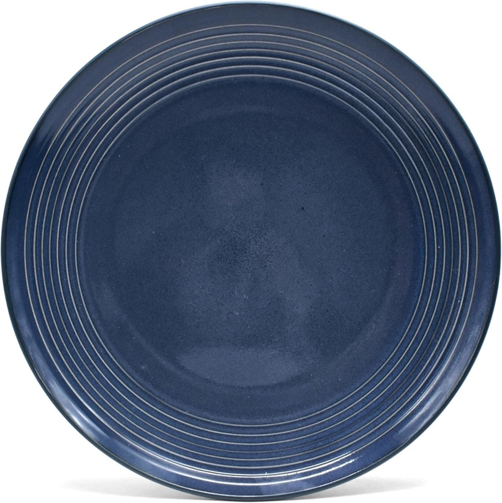 ECHTWERK "Alicia" Service de table combiné vintage 16 pièces, design moderne pour 4 personnes, service de table élégant en grès bleu foncé avec 4 assiettes, 4 assiettes latérales, 4 bols et 4 tasses à thé