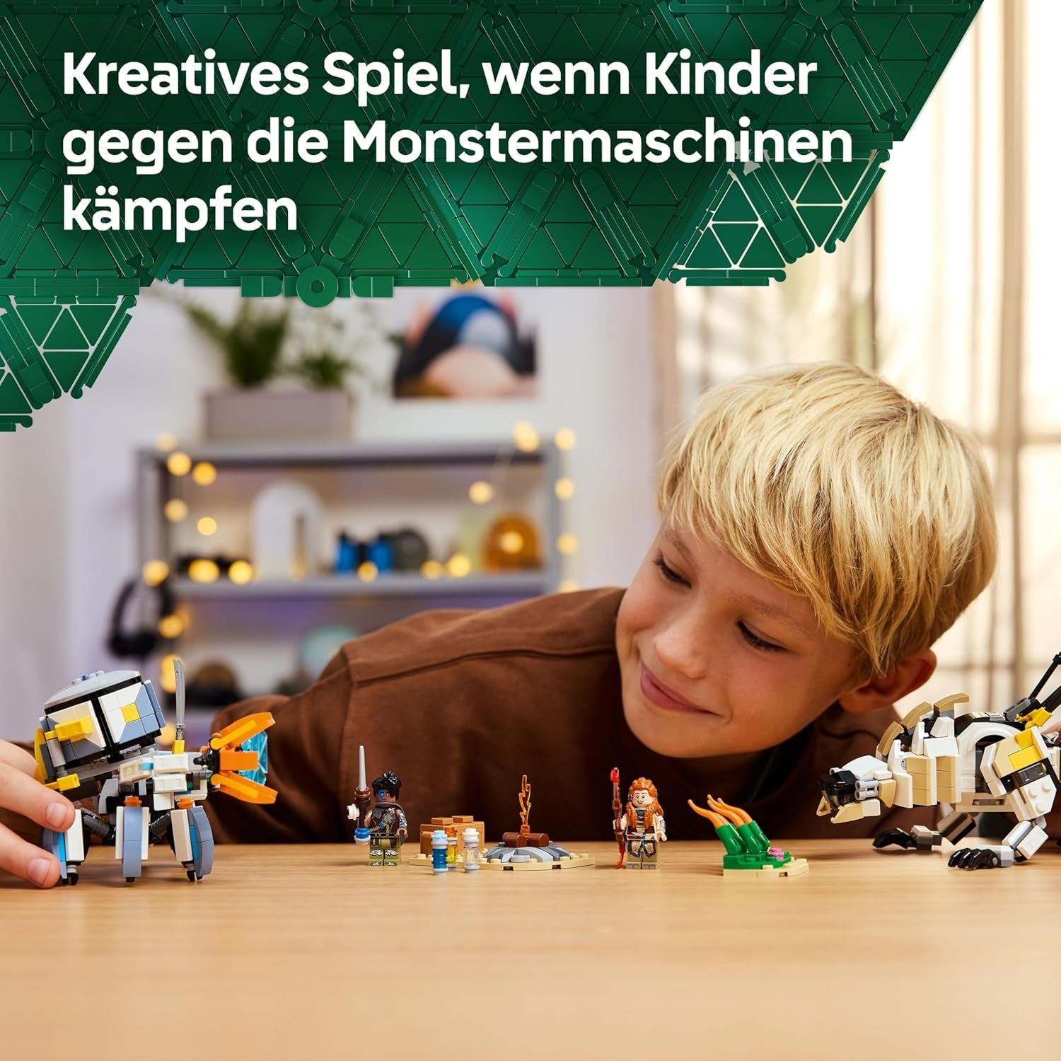 LEGO Horizon Adventures Aloy und Varl vs. Panzerwanderer und Sägezahn, Spielzeug mit Monstermaschinen und Minifiguren, Spielset zum Sammeln für Fans vom Videospiel, Jungen & Mädchen ab 9 Jahren 77037
